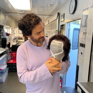 Santiago Cabrera Instagram - My wig and I. A story of two lost souls who find their way through friendship. #stuntdoubleswig Shoutout to the hair department on #startrekpicard the talent behind this, the amazing @tinoweeno Always stunning work. Yes, the wig looks great as well 😉  What would I do without you?  Mi Peluca y yo. Estaría perdido sin ella 😉 #pelucadoblestunt