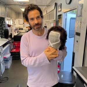 Santiago Cabrera Instagram - My wig and I. A story of two lost souls who find their way through friendship. #stuntdoubleswig Shoutout to the hair department on #startrekpicard the talent behind this, the amazing @tinoweeno Always stunning work. Yes, the wig looks great as well 😉  What would I do without you?  Mi Peluca y yo. Estaría perdido sin ella 😉 #pelucadoblestunt