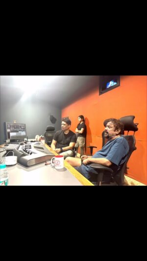 Santosh Sivan Instagram - Grading Barroz at Prime Focus  with Ashirwad and Rita Pillai