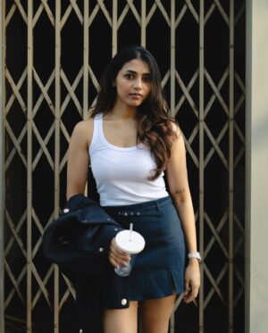 Sapthami Gowda Instagram - Running around rainy Bengaluru 🧿💫