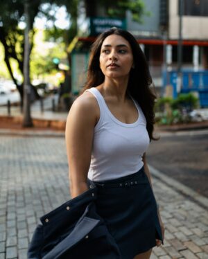Sapthami Gowda Instagram - Running around rainy Bengaluru 🧿💫