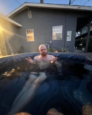 Sara Coates Instagram - Just a modern woman with an inflatable hot tub and a marigold tattoo