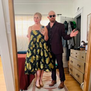Sara Coates Instagram - We, Matt and Sara, the scourge of Carpathia, the sorrow of Moldavia, command you to have the best marriage @amesforthebest & @dooder3