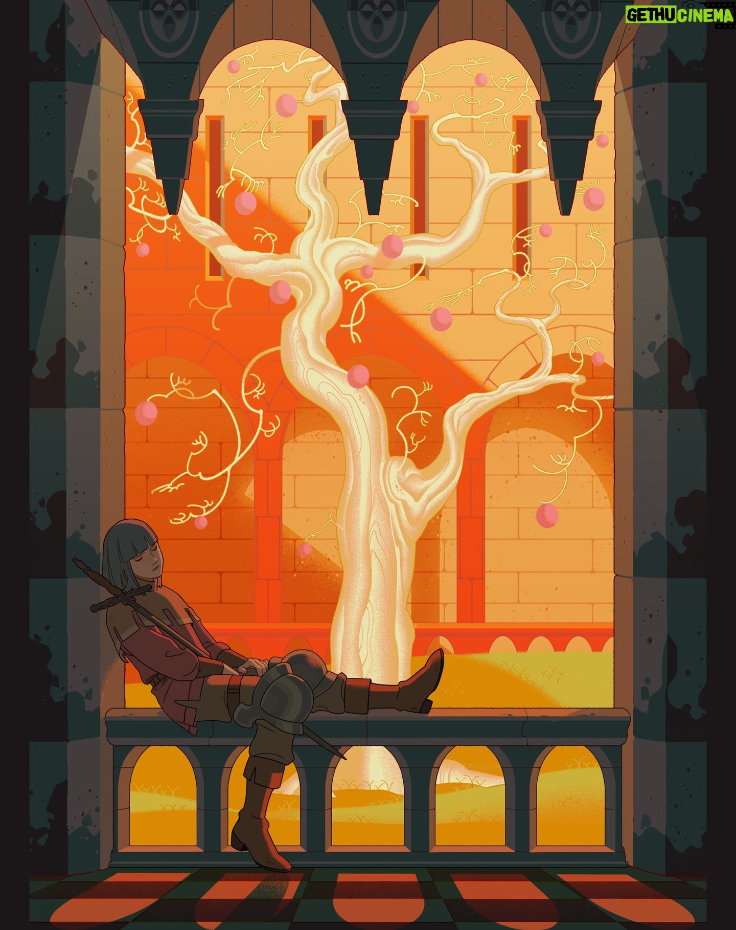 Sara Kipin - 3.9K Likes - A nap in the cloisters 🍁🍂 #illustration