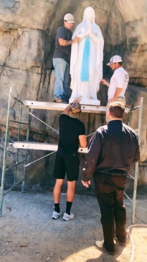 Sara Racey-Batraville Instagram - She’s here 📿 👑. #mothermary #grotto #intercession #stbernadette #lourdes