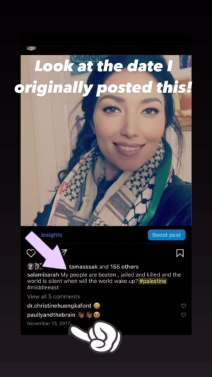 Sarah Alami Instagram - I posted this in 2017. Look at the caption. My account is still restricted that non followers can not see my post. Appreciate all those who are willing to learn and see what us as #Palestinians have been telling you for years #nakba #genocide #freepalestine #gaza