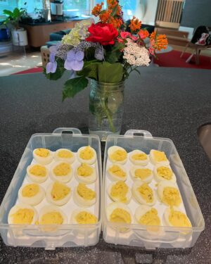 Sarah Dessen Instagram - Summer is here so of course I had to make deviled eggs. Spent the last couple of months digging in the dirt and planting: now, I get the payoff! Wishing you all days of hummingbirds, nights full of fireflies and good things, always. ❤️🙌🏻🌸🌿