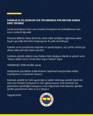 Sarp Akkaya Instagram - #Repost @fenerbahce
・・・
Kadınlar ve kız çocukları için toplumumuzu aynı noktada olmaya davet ediyoruz.