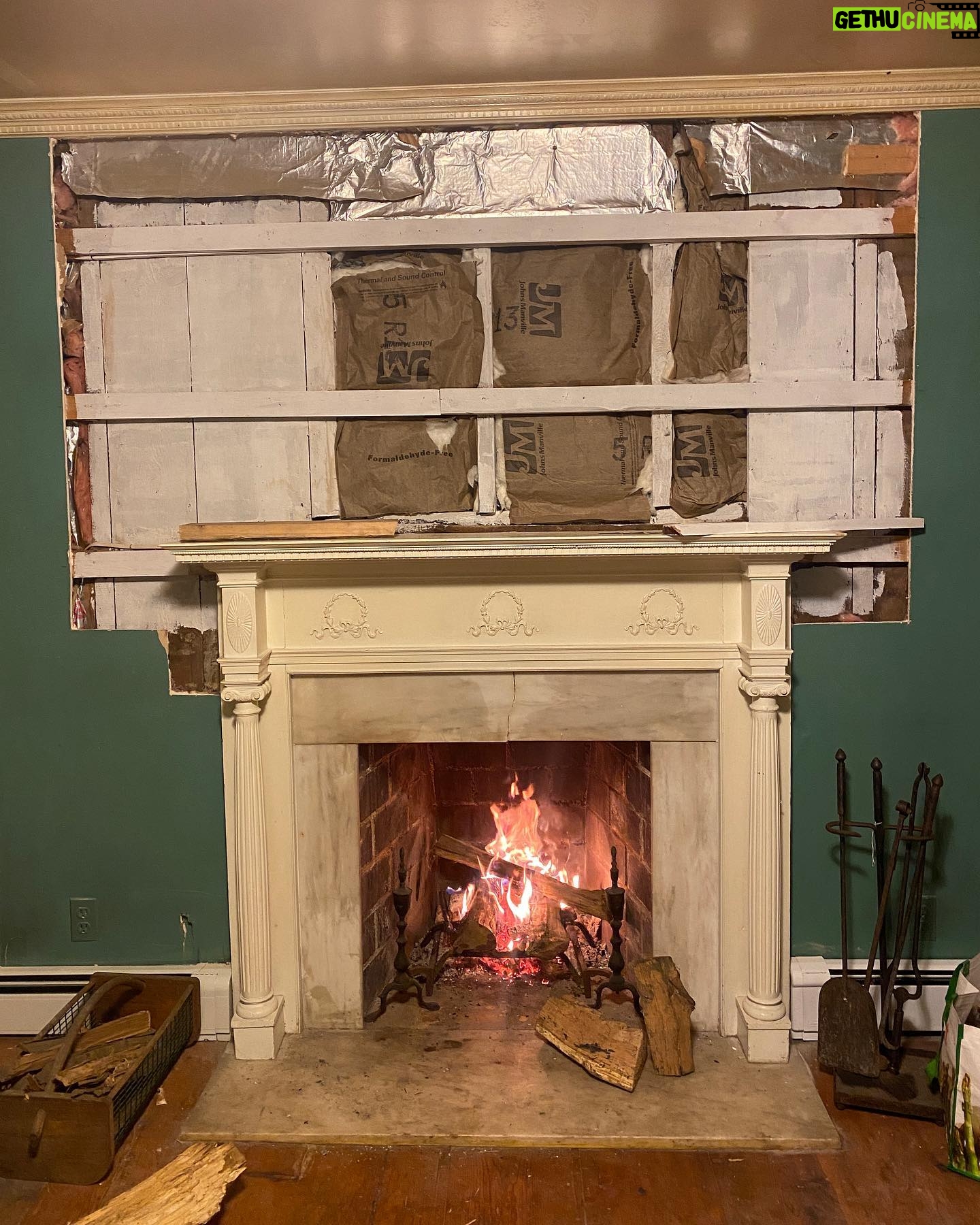Sasha Frolova - 3 Likes - Dedicated to āBeforeā
Before you actually know what youāre doing and before the fruits of your efforts are validated in finality.
This fireplace room is our winter salvation and a reason to collect more sticks, which has become my new favorite ex city girl hobby.
For the renovation journey memoir- when we moved in the wall was soft behind the mantle and there were a few spots where the drywall was kicked in like someone got angry in steel toe boots. Remediation included removing old drywall, cleaning out a lot of mouse poop, reinsulating, painting interior cavity with Kilz for mold resistance, and mounting new drywall. Then many many layers of joint compound, paper tape on the seams and sanding to get the wall smooth and flush. Then I primed the new drywall and joint compound with PVA so it would be paint ready.
For these projects, I learned how to do a butterfly drywall patch which is very useful for little holes that are too big for spackle! And itās got a pretty name š¦ I was really anxious about painting over the fireplace mantle because the wood is so delicate and I didnāt want to fill the details with paint but the wood had gotten very stained from what I like to imagine as excessive amounts of hookah and was splitting. So I used a teeny tiny art brush and the thinnest layer of paint I could applyā¦
All I can say is goodbye teal fireplace room, it was nice to know you šš»