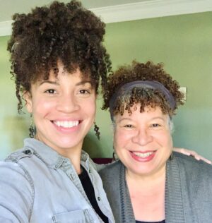 Sasha Hutchings Instagram - Happy Mother’s Day Mom! She takes care of our family and keeps the curls poppin’ at the same time! 💖