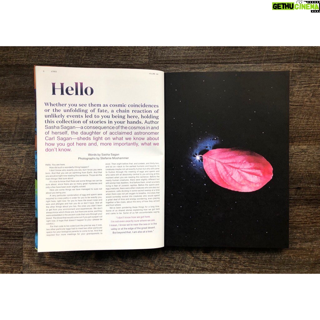 Sasha Sagan - 1.2K Likes - Thank you so much to @willwrights for inviting me write an essay for the gorgeous new issue of @atmos, a magazine with a fantastic mission. And thank you to @stefanie_moshammer for bringing it to life with the most breathtaking images. (Link in story). #hello