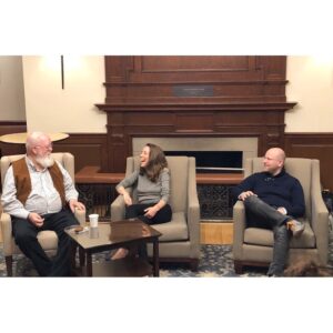 Sasha Sagan Instagram - This is me last night with #danieldennett and #gregepstein on a panel about being secular for a philosophy class at Harvard called “Saints, Heretics and Atheists”. The students asked interesting, thoughtful questions and we gave long, rambling answers. I had an absolute ball.