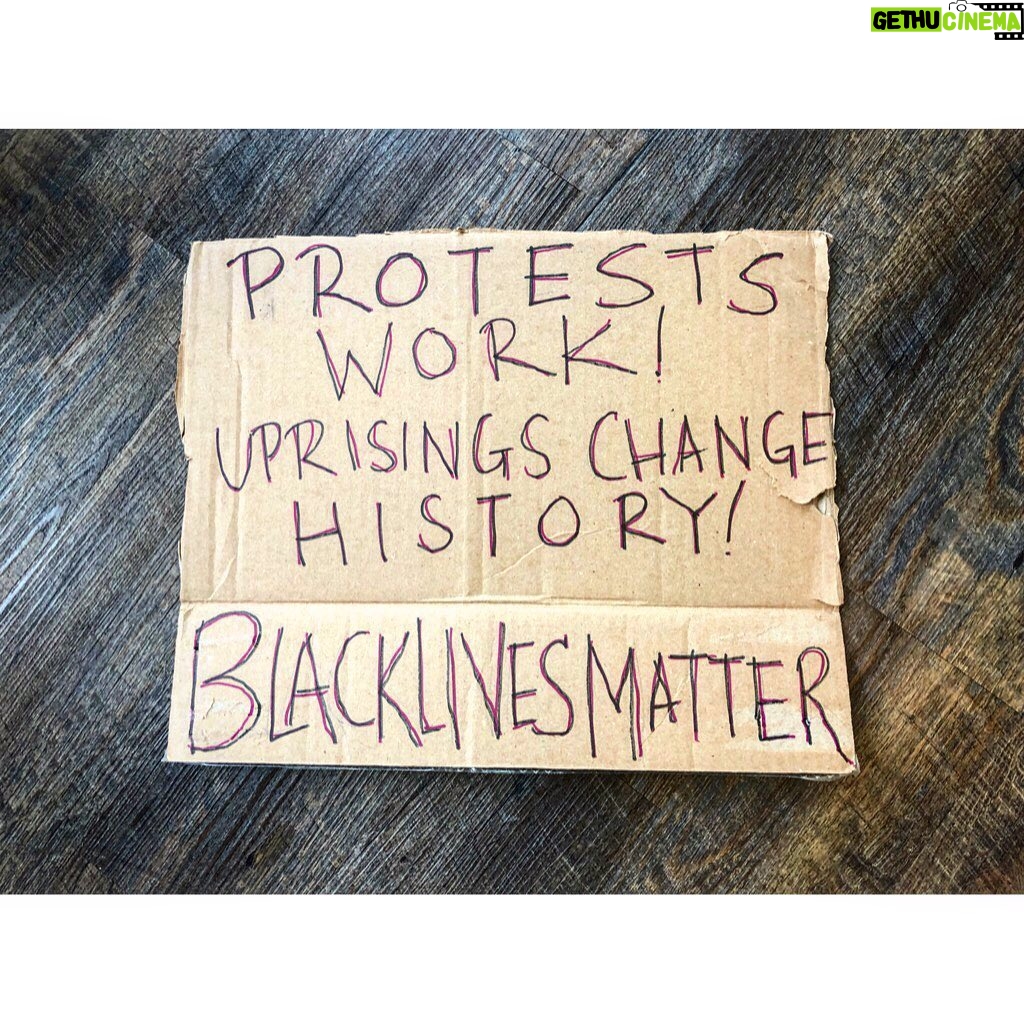 Sasha Sagan - 1.3K Likes - This is the sign I’ve been using while protesting. This is what I believe. Tides do turn. Change is coming. Let’s keep going.