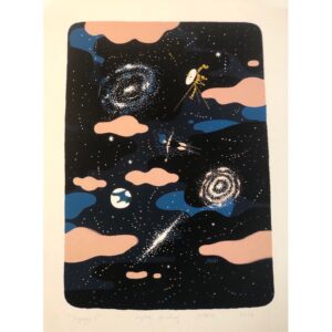 Sasha Sagan Instagram - Thanks to the wonders of science and technology I made friends with a gifted artist who lives across a great ocean. She sent me this beautiful creation of a woman and one of the Voyager spacecrafts in the ocean of the universe. And somehow it all feels like a little poem about vast oceans and ways small creatures such as we find to send messages across them. 📡🌌🖤 Thank you @paulina.mocna, from the bottom of my heart, for this. #voyager