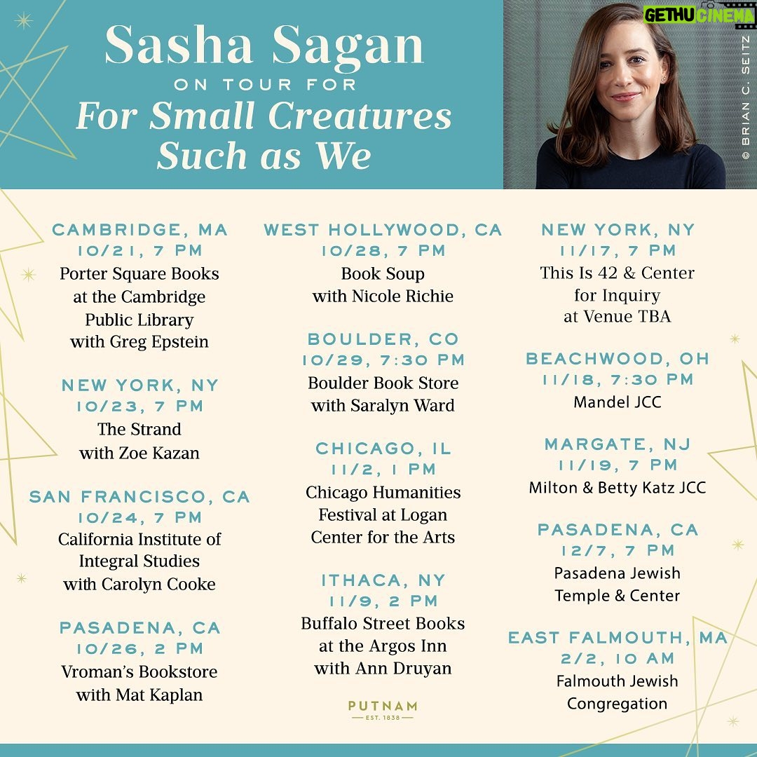 Sasha Sagan - 584 Likes - Come see me! EDIT: one small change to note! The Ithaca event is now at 4pm on 11/9✨