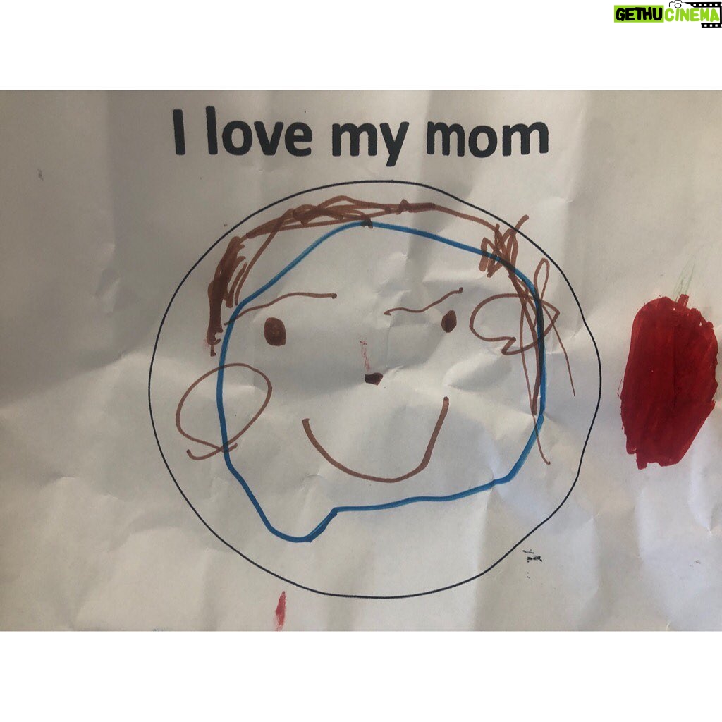 Sasha Sagan - 2.6K Likes - I know this day can be very hard for lots of reasons. But this is a picture of me with my brilliant mom, whom I adore. And also a portrait my sweet, funny daughter did of me at school with a tomato floating near by head because I love tomatoes very much. Happy Mother’s Day to anyone who tenderly nurtures any growing being 💛🍅