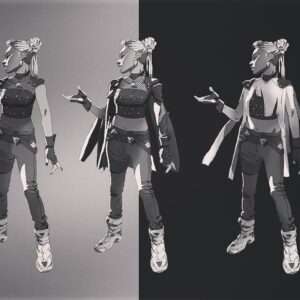 Saskia Gutekunst Instagram - 🐲 #characterdesign #girl #fashion #greyscale #design #drawing