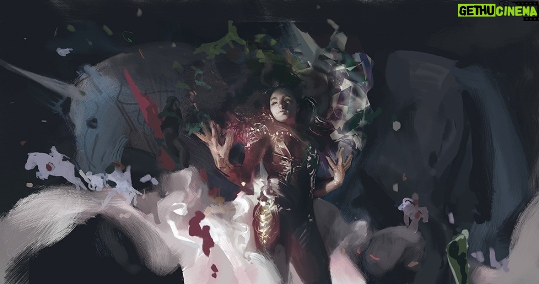Saskia Gutekunst - 3 Likes - wip, no idea where this will go yet ^^; #instaart #painting #woman #digitalart #surreal #unicorn