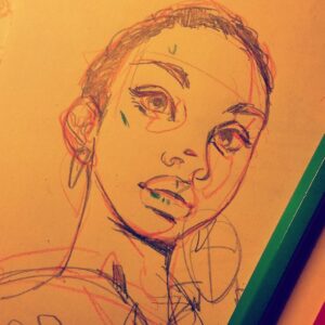Saskia Gutekunst Instagram - New stuff soon 💦💦 #sketch #girl #drawing