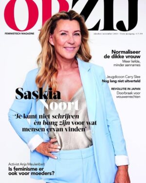 Saskia Noort Instagram - Op mn ouwe dag covergirl zijn! Heerlijk. Nu in de winkel! @opzijmagazine fotografie: @ellenvanbennekom, make up: @biancafabrie, pak @drykorn_forbeautifulpeople