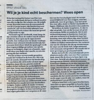 Saskia Noort Instagram - Ook in de Volkskrant, mijn brief over Pim Lammers ❤️