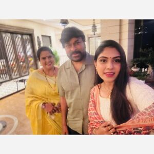 Satya sri Instagram - It feel so honoured and blessed to meet our very own megastar garu in person to share my happiness and hearful congratulations as he received PADMAA VIBHUSHAN  award for his endless contribution to Indian cinema. 
😍🤩🙏💃

My mom’s dream come true 😇 

#megastarchiranjeevigaru😍 
#padmavibhushan #bestmemoriesever
