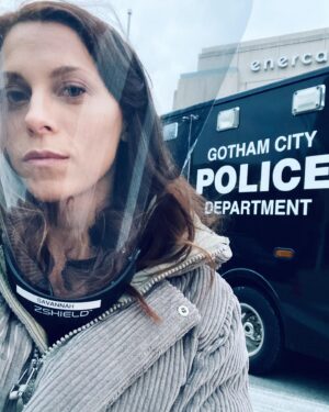 Savannah Welch Instagram - Gotham, ya'll. Where you don't go for that sunshiney youthful glow...even with my fun COVID-inspired cone shield reflector thing. Anyway. What did everyone think about Episode 4?!

#dctitans #hbomax #gothampd #babsnation
