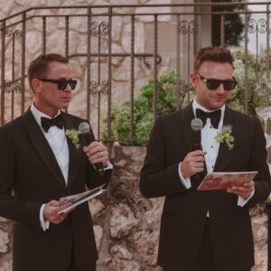 Scott Mills Instagram - I kept it a secret at the time 🤐 and this is not a #spon but I just want to thank the brilliant people at @speechyspeeches for helping me out when I honestly did not know where to start with my wedding day speech.

Knowing what to say I found incredibly daunting, and wanted to avoid all the cliches you can easily find on the internet (even the cake is in tiers etc 😂)

To be clear, they do NOT write your feelings. That all comes from you. 

But they can really help to shape what you want to say into something concise, personal to you and make sure you get it bang on.

If you know what you want to say but find it difficult to express, or are just overwhelmed at the idea of writing an important speech for a big occasion or event, this really does take some of the stress out of what is already a stressful time.

Highly recommend