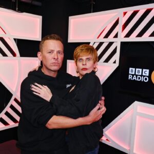 Scott Mills Instagram - Scuse me laydeh! Charity Shop Sue popped by to see Scott Mills! 🧡