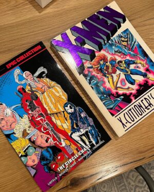 Scott Porter Instagram - Deadpool X Wolverine @WizkidsHeroClix #Unboxing incoming! And lemme tell you, this set is a LOT of fun.

Can’t believe this is one of my jobs. A job where I get to rep a game I love and a job where I “have” to “research” the character’s comic book histories before I crack each new set open.

This one was an incredible journey of nostalgia for me. These old 80’s and 90’s @marvel X-Books are what I grew up with and I absolutely LOVED that era. May have read a couple extra stories on top of what I had to…oops. New Mutants, the OG Deadpool arcs, and some new stuff, too.

And just look at those panels, @jimlee’s #XMen, @jaeleeart’s #XFactor with that Cyke and Jean, and @real_greg_capullo in #XForce with one of the most loaded Cable’s you’ll ever see. 

Get ur chimichangas ready folks… #HeroClix