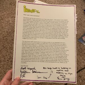 Scott Wozniak Instagram - Just signed over 500 thank you letters with a few friends from The Internet and You for people who bought/will buy The Internet and You on VHS!!! Please send help!!! My hands will never be the same!!! Also more VHS tapes will be available soon and the ones people already bought will be produced and shipped even sooner and will include extra goodies such as this thank you letter!!!#woooooooooooooooooooooooooooooooooooooooooooooooooooooooooooooooooooooo