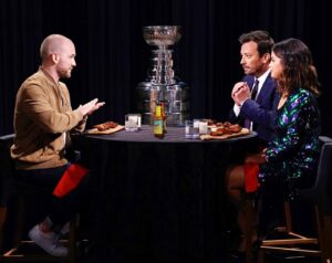 Sean Evans Instagram - Jimmy, Selena and the Stanley Cup vs. THE WINGS OF DEATH 1130pm ET @fallontonight
