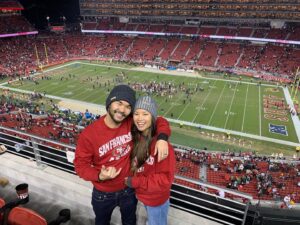 Sean Fujiyoshi Instagram - First Niners game and we smoked them! Thanks babe for getting these tickets! #cheehuuuu #49ers #movember