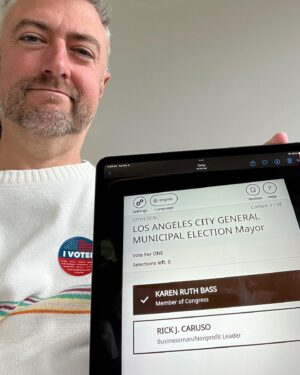 Sean Gunn Instagram - Vote. 
And if you’re in LA, vote for Karen Bass.