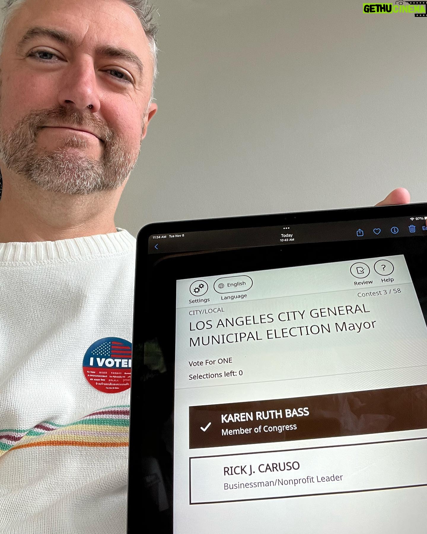 Sean Gunn - 16.2K Likes - Vote.
And if you’re in LA, vote for Karen Bass.