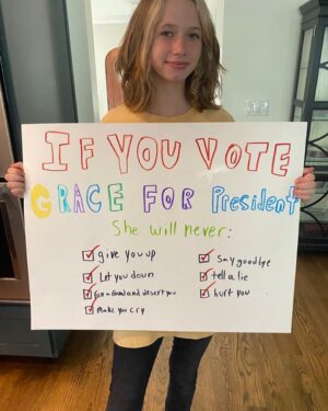 Sean Gunn Instagram - My niece Grace does not hesitate to take a stand on our nation’s most important issues.