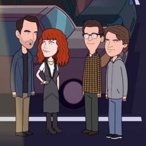 Sean Hayes Instagram - This one’s for the storytellers, thank you very much! Put your jazz hands up for an all-new @SmartLess @cartunaradio animation featuring @nlyonne 🫲🫱