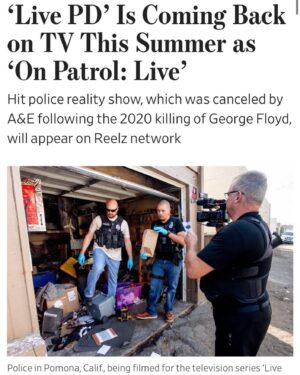 Sean Larkin Instagram - BREAKING NEWS:  The headline is correct guys....the show will be back this summer!!! It's been a lonnnnngggg process and I know all of you are MORE THAN READY to spend your Friday and Saturday nights with us watching our nation's law enforcement officers on patrol.  On Patrol: Live will be 3 hours every Friday and Saturday night and will air on the Reelz cable channel.  Full article is over at the Wall Street Journal (wsj.com). Spread the word!!