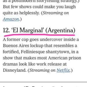 Sebastián Ortega Instagram - El “New York Times” seleccionó a “El Marginal” #12 entre las 30 mejores series internacionales de la última década 🥂 ÚNICA SERIE DE TODA AMERICA LATINA y solo dos de habla hispana “La Casa de Papel” #21 (España)
