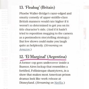 Sebastián Ortega Instagram - El “New York Times” seleccionó a “El Marginal” #12 entre las 30 mejores series internacionales de la última década 🥂 ÚNICA SERIE DE TODA AMERICA LATINA y solo dos de habla hispana “La Casa de Papel” #21 (España)