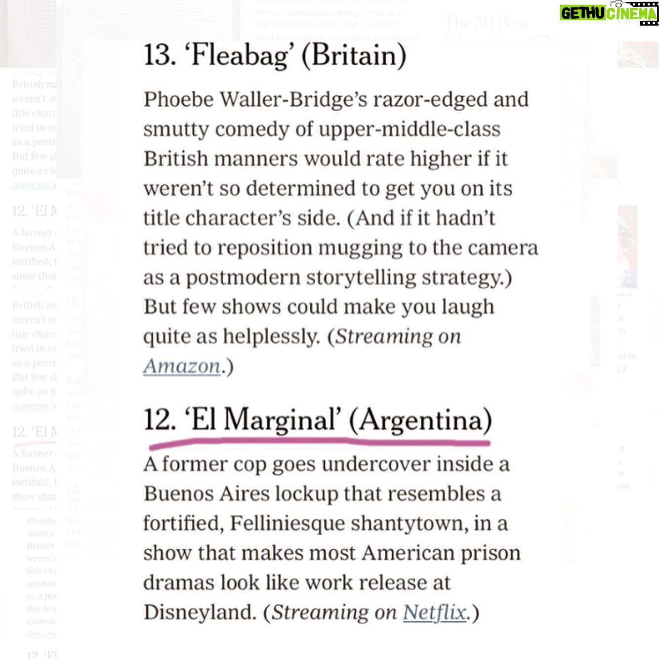 Sebastián Ortega - 7.2K Likes - El “New York Times” seleccionó a “El Marginal” #12 entre las 30 mejores series internacionales de la última década 🥂 ÚNICA SERIE DE TODA AMERICA LATINA y solo dos de habla hispana “La Casa de Papel” #21 (España)