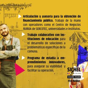 Sebastián Sichel Instagram - Medidas para impulsar el emprendimiento en Ñuñoa, y hacerla el centro del emprendimiento. 

#ÑuñoaSeguroMejor