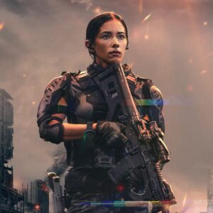 Seychelle Gabriel Instagram - Sgt. Diaz, time traveling soldier who fights deadly extraterrestrials. @thetomorrowwar streams July 2 on amazon👽👽👽👽👽👽🤭
