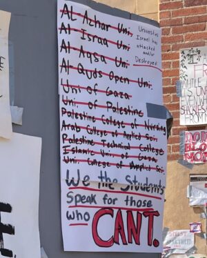 Seychelle Gabriel Instagram - Some pics from UCLA’s anti-genocide encampment last week before the police violently tore it down that night. It was a really communal and collaborative space before that. The last 3 slides show some history and recent statistics. How many more kids have to die in the name of “self defense”?
▫️
Keep eyes on Rafah in Gaza and El Fasher in Darfur. Free Palestine & Sudan // لا للحرب