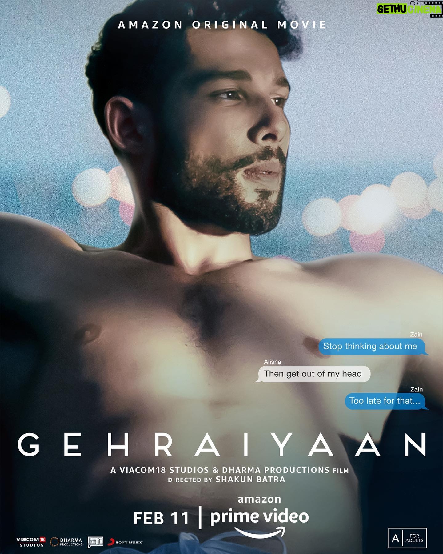 Shakun Batra - 8.2K Likes - Life is good and it does get better when you wait, but for now here is something for you!💙
#GehraiyaanOnPrime releasing Feb 11.
@karanjohar @apoorva1972 @ajit_andhare @deepikapadukone @siddhantchaturvedi @ananyapanday @dhairyakarwa @primevideoin @dharmamovies @Viacom18Studios @Jouska.films @sonymusicindia