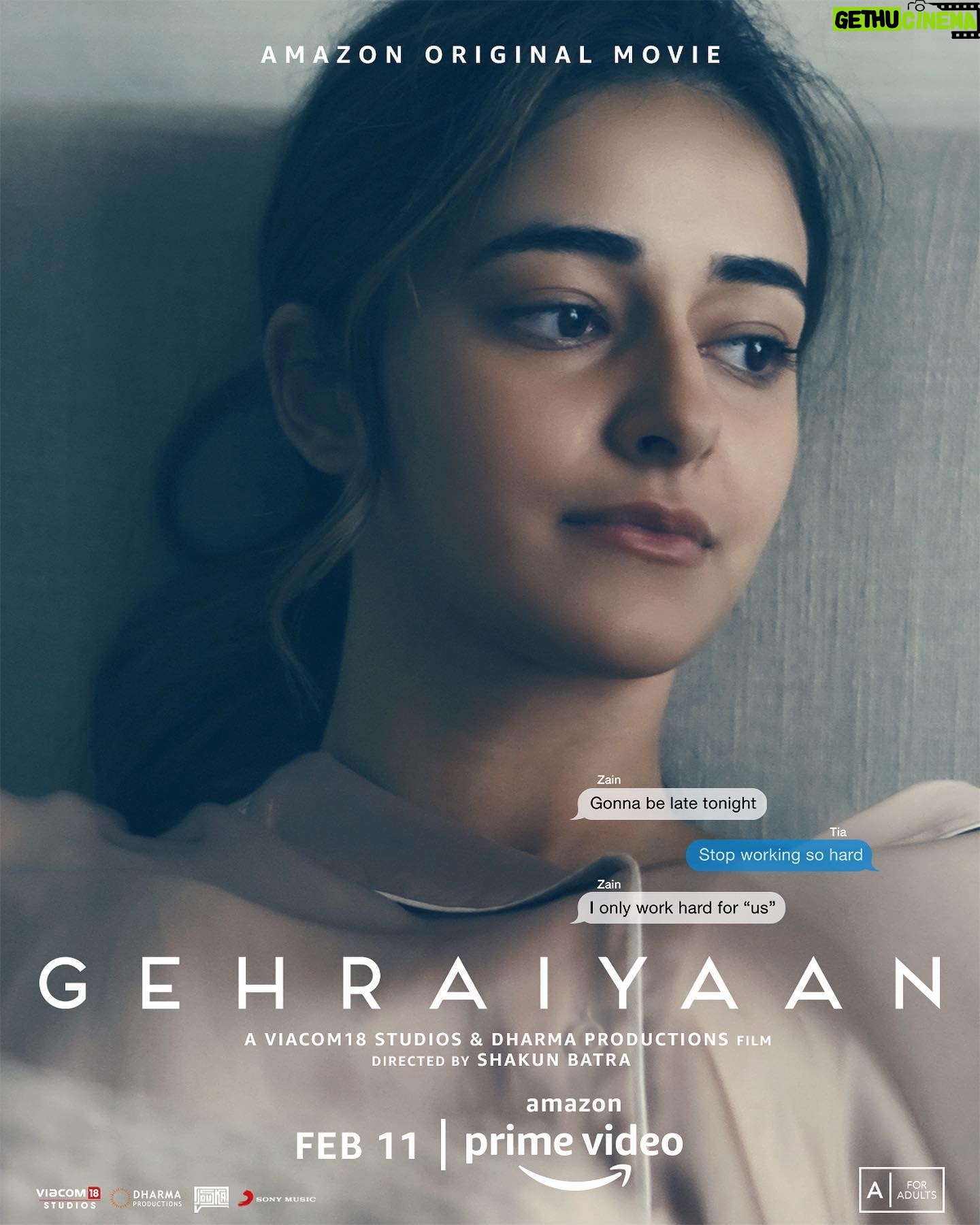 Shakun Batra - 8.2K Likes - Life is good and it does get better when you wait, but for now here is something for you!💙
#GehraiyaanOnPrime releasing Feb 11.
@karanjohar @apoorva1972 @ajit_andhare @deepikapadukone @siddhantchaturvedi @ananyapanday @dhairyakarwa @primevideoin @dharmamovies @Viacom18Studios @Jouska.films @sonymusicindia