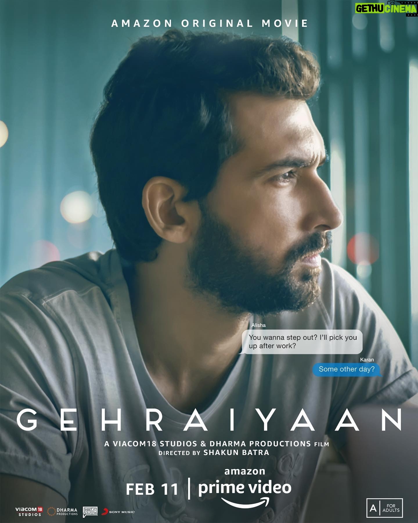 Shakun Batra - 8.2K Likes - Life is good and it does get better when you wait, but for now here is something for you!💙
#GehraiyaanOnPrime releasing Feb 11.
@karanjohar @apoorva1972 @ajit_andhare @deepikapadukone @siddhantchaturvedi @ananyapanday @dhairyakarwa @primevideoin @dharmamovies @Viacom18Studios @Jouska.films @sonymusicindia
