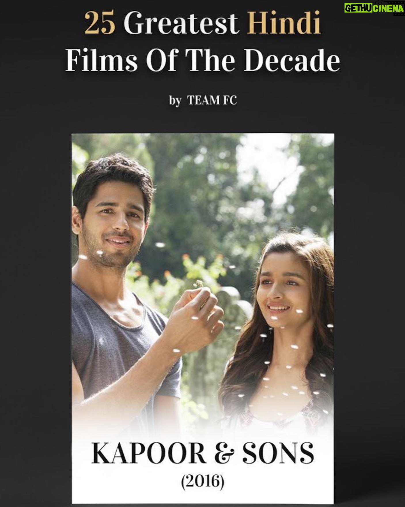 Shakun Batra - 5.2K Likes - Privileged to be on the list! Thank you @filmcompanion @karanjohar @ayeshadevitre @apoorva1972 @dharmamovies @aliaabhatt @sidmalhotra @fawadkhan81 #rishikapoor #ratna #rajat and every member of the cast and crew.
https://www.filmcompanion.in/fc-decades/pages/hindi.html
