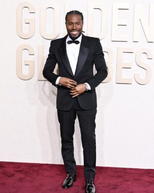 Shameik Moore Instagram - You see me, but you don’t feel me yet. Great start to the new year 🙏🏾 #GoldenGlobes2024 #SpidermanaAcrossTheSpiderverse