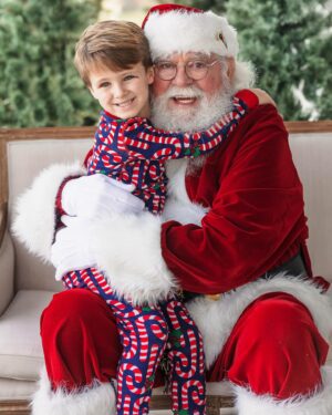 Shandi Finnessey Instagram - I’m obsessed with our Santa pics this year. He spent so much time with each boy… asking how their year was, if they’re liking school, what they want for Christmas (Bodhi and Finn said “time machines” so yeah, good luck with that one, Santa). Christmas time is  just pure magic! Nothing quite like seeing the holidays through the eyes of a child.